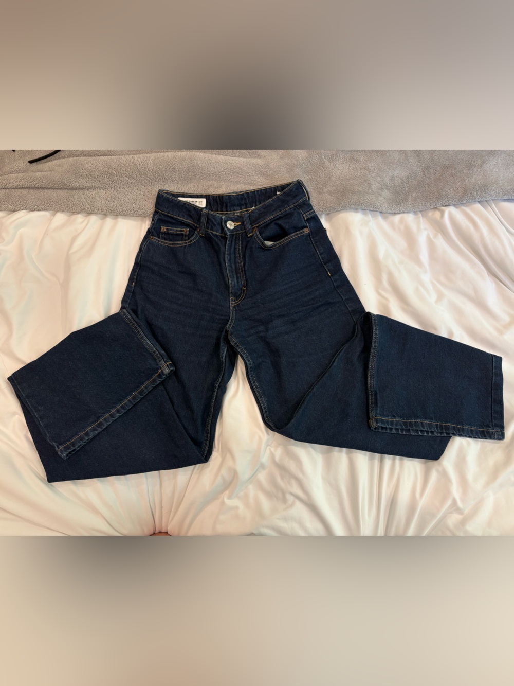 Pull&Bear women's Dark Blue Straight Leg Jeans